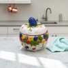 Colorful berry-patterned covered ceramic jar for home storage and kitchen storage Specification image